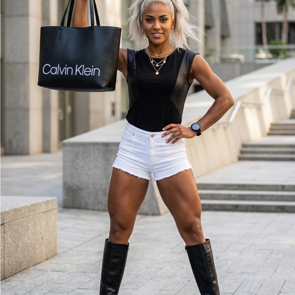 Calvin Klein Black Top with White Logo Label